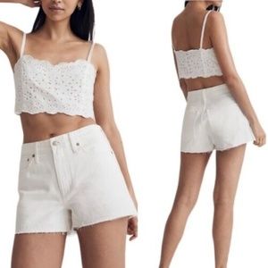 Madewell Relaxed Fit White Jean Shorts - 25